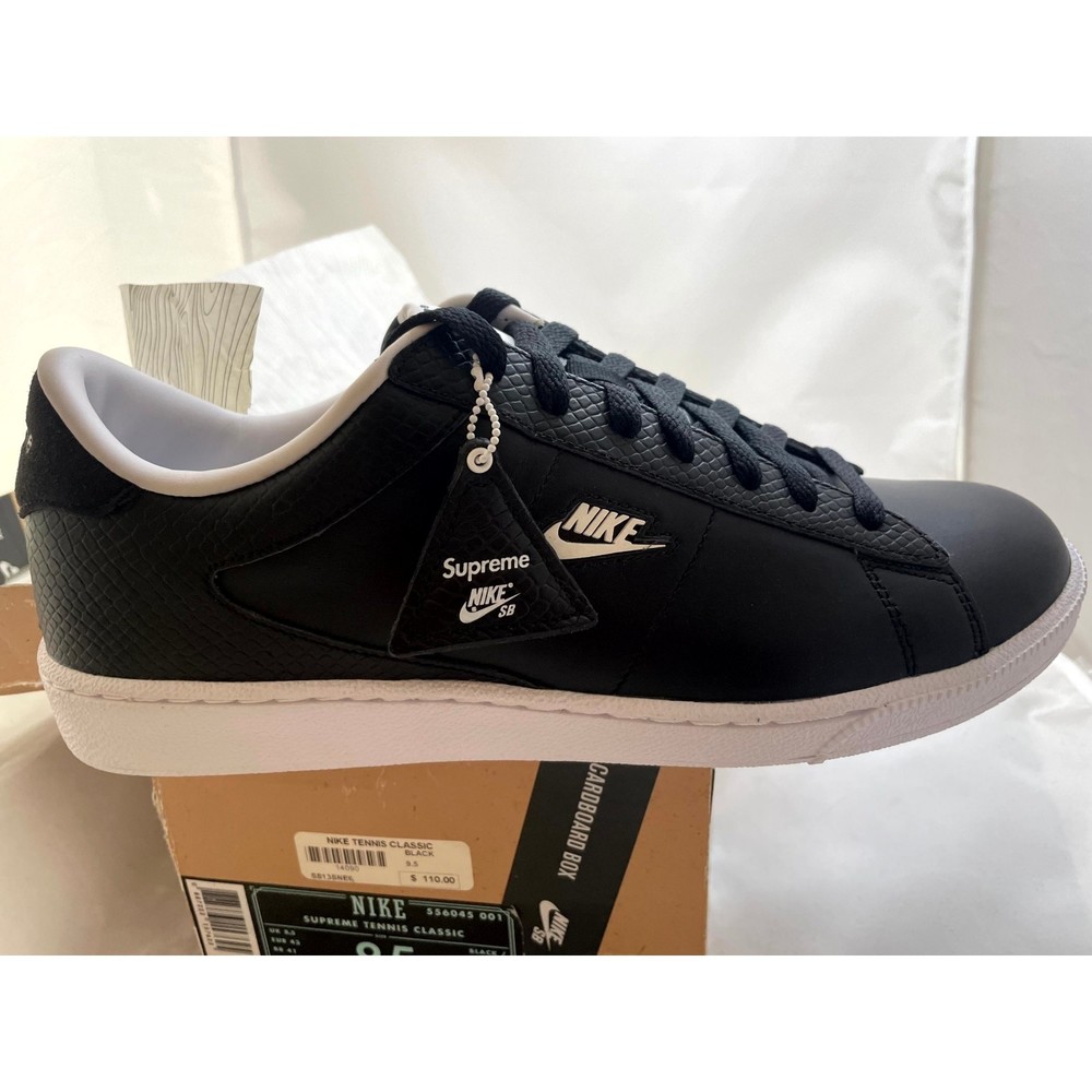 Nike Supreme SB Tennis Classic Black/White Size 9.5 Mens Dead Stock NIB Lot